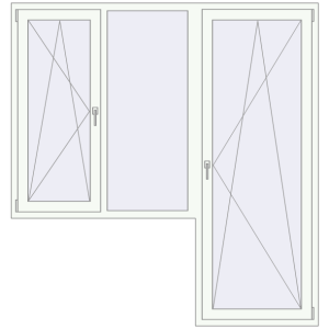 Buy Balcony doors 2000x2100 mm BALCONY DOOR REHAU EURO 70 RAL 9016 Traffic white two-sided