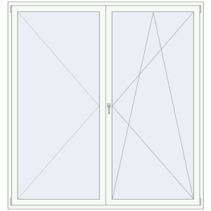 Buy Balcony doors 2200x2330 mm BALCONY DOOR REHAU SYNEGO RAL 9016 Traffic white two-sided