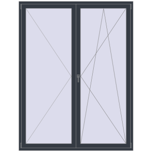 Buy Balcony doors 1800x2350 mm BALCONY DOOR REHAU SYNEGO ANTHRACITE_GREY_STRUKTURAL two-sided