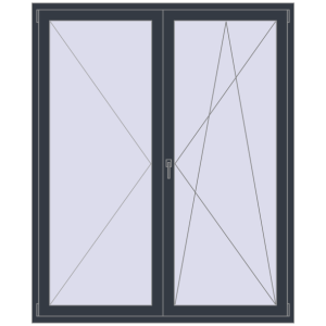 Zamów teraz Drzwi balkonowe 1640x2000 mm BALCONY DOOR REHAU EURO 70 ANTHRACITE_GREY_STRUKTURAL dwustronny