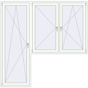 Buy Balcony doors 2300x2280 mm BALCONY DOOR REHAU SYNEGO RAL 9016 Traffic white two-sided