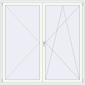 Buy Balcony doors 2000x2000 mm BALCONY DOOR REHAU EURO 70 RAL 9016 Traffic white two-sided