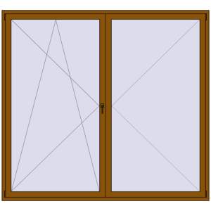 Drzwi balkonowe plastikowe 2500x2300 mm Podwójny liść. Widok od środka Zamów teraz Drzwi balkonowe 2500x2300 mm BALCONY DOOR REHAU SYNEGO GOLDEN OAK dwustronny