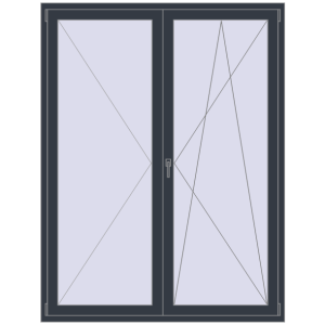 Buy Balcony doors 1600x2100 mm BALCONY DOOR REHAU EURO 60 ANTHRACITE_GREY_STRUKTURAL two-sided