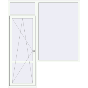 Drzwi balkonowe plastikowe 2000x2400 mm With fanlight and right side window. Widok od środka Zamów teraz Drzwi balkonowe 2000x2400 mm BALCONY DOOR REHAU EURO 70 RAL 9016 Traffic white dwustronny