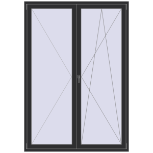 Zamów teraz Drzwi balkonowe 1600x2300 mm BALCONY DOOR REHAU EURO 60 ANTHRACITE_GREY_GLATT dwustronny