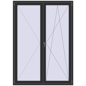 Buy Balcony doors 1500x2100 mm BALCONY DOOR REHAU EURO 70 ANTHRACITE_GREY_GLATT two-sided