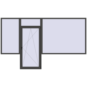 Buy Balcony doors 4000x2400 mm BALCONY DOOR REHAU SYNEGO BASALT_GREY two-sided