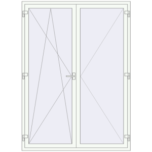Drzwi balkonowe plastikowe 1600x2200 mm Podwójny liść. Widok od środka Zamów teraz Drzwi balkonowe 1600x2200 mm BALCONY DOOR REHAU EURO 70 RAL 9016 Traffic white dwustronny