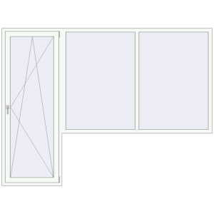 Buy Balcony doors 2800x2100 mm BALCONY DOOR REHAU EURO 70 RAL 9016 Traffic white two-sided