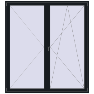 Buy Balcony doors 2000x2200 mm BALCONY DOOR REHAU EURO 70 BLACK_COOL_110L-2 two-sided
