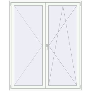 Buy Balcony doors 1650x2100 mm BALCONY DOOR REHAU EURO 60 RAL 9016 Traffic white two-sided