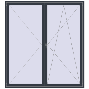 Buy Balcony doors 2000x2200 mm BALCONY DOOR REHAU SYNEGO ANTHRACITE_GREY_STRUKTURAL two-sided
