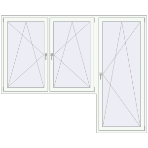 Buy Balcony doors 2600x2100 mm BALCONY DOOR REHAU SYNEGO RAL 9016 Traffic white two-sided