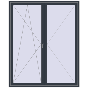 Buy Balcony doors 1800x2200 mm BALCONY DOOR REHAU EURO 70 ANTHRACITE_GREY_STRUKTURAL two-sided