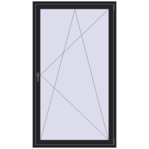 Buy Balcony doors 1200x2100 mm BALCONY DOOR REHAU SYNEGO BLACK_ULTI-MATT two-sided