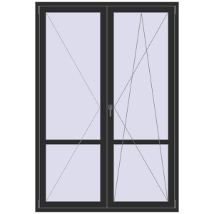Buy Balcony doors 1500x2200 mm BALCONY DOOR REHAU EURO 70 BLACK_STRUCTURAL two-sided