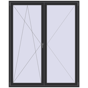 Buy Balcony doors 1800x2200 mm BALCONY DOOR REHAU EURO 70 ANTHRACITE_GREY_GLATT two-sided