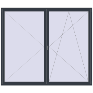 Buy Balcony doors 2700x2300 mm BALCONY DOOR REHAU EURO 70 ANTHRACITE_GREY_STRUKTURAL two-sided