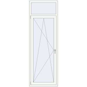 Plastic balcony door 800x2400 mm Single leaf with fanlight. View from inside Buy Balcony doors 800x2400 mm BALCONY DOOR REHAU EURO 70 RAL 9016 Traffic white two-sided