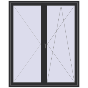 Buy Balcony doors 1640x2000 mm BALCONY DOOR REHAU EURO 70 ANTHRACITE_GREY_GLATT two-sided