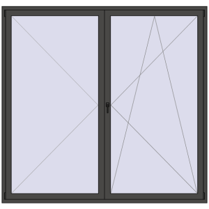 Buy Balcony doors 2400x2300 mm BALCONY DOOR REHAU SYNEGO BASALT_GREY two-sided