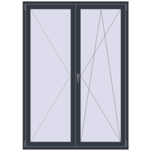 Buy Balcony doors 1500x2100 mm BALCONY DOOR REHAU EURO 70 ANTHRACITE_GREY_STRUKTURAL two-sided