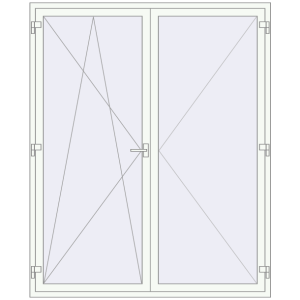 Drzwi balkonowe plastikowe 1800x2200 mm Podwójny liść. Widok od środka Zamów teraz Drzwi balkonowe 1800x2200 mm BALCONY DOOR REHAU SYNEGO