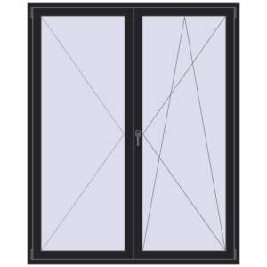 Zamów teraz Drzwi balkonowe 1700x2100 mm BALCONY DOOR REHAU SYNEGO BLACK_ULTI-MATT dwustronny