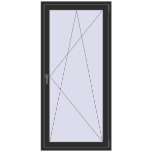 Buy Balcony doors 900x1900 mm BALCONY DOOR REHAU EURO 70 BLACK_STRUCTURAL two-sided