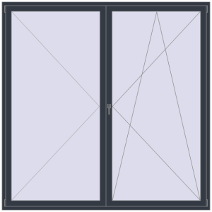 Buy Balcony doors 2400x2400 mm BALCONY DOOR REHAU SYNEGO ANTHRACITE_GREY_STRUKTURAL two-sided