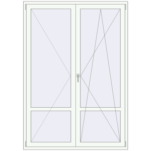 Buy Balcony doors 1550x2200 mm BALCONY DOOR REHAU EURO 70 RAL 9016 Traffic white two-sided