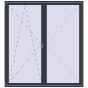 Zamów teraz Drzwi balkonowe 2100x2300 mm BALCONY DOOR REHAU SYNEGO ANTHRACITE_GREY_STRUKTURAL dwustronny