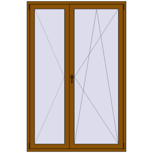 Buy Balcony doors 1450x2200 mm BALCONY DOOR REHAU SYNEGO GOLDEN OAK two-sided