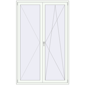 Buy Balcony doors 1450x2300 mm BALCONY DOOR REHAU SYNEGO RAL 9016 Traffic white two-sided