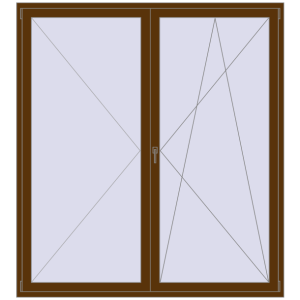 Buy Balcony doors 2000x2200 mm BALCONY DOOR REHAU EURO 70 WALNUT two-sided