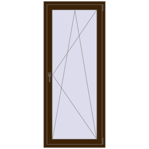 Buy Balcony doors 800x1900 mm BALCONY DOOR REHAU EURO 60 DARK_OAK two-sided
