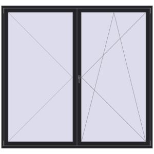 Buy Balcony doors 2500x2360 mm BALCONY DOOR REHAU SYNEGO BLACK_ULTI-MATT two-sided