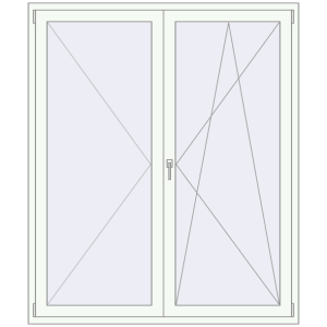 Buy Balcony doors 1600x1900 mm BALCONY DOOR REHAU EURO 60 RAL 9016 Traffic white two-sided