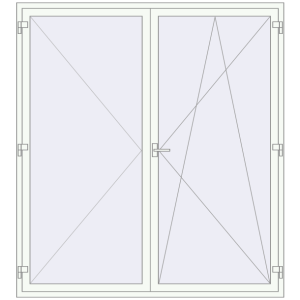Drzwi balkonowe plastikowe 2000x2200 mm Podwójny liść. Widok od środka Zamów teraz Drzwi balkonowe 2000x2200 mm BALCONY DOOR REHAU EURO 70 RAL 9016 Traffic white dwustronny
