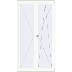 Buy Balcony doors 1300x2400 mm BALCONY DOOR REHAU SYNEGO RAL 9016 Traffic white two-sided