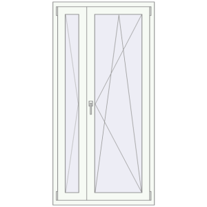 Buy Balcony doors 900x1800 mm BALCONY DOOR REHAU EURO 70 RAL 9016 Traffic white two-sided