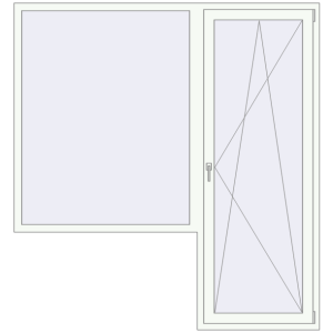 Plastic balcony door 2000x2140 mm With left side window. View from inside Buy Balcony doors 2000x2140 mm BALCONY DOOR REHAU SYNEGO RAL 9016 Traffic white two-sided