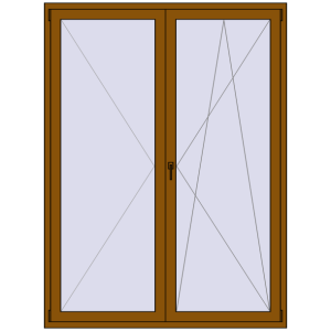 Buy Balcony doors 1640x2200 mm BALCONY DOOR REHAU EURO 70 GOLDEN OAK two-sided