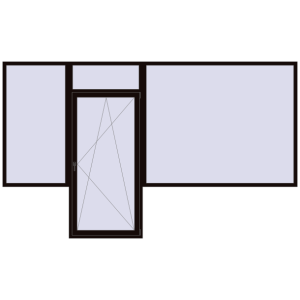 Buy Balcony doors 4000x2400 mm BALCONY DOOR REHAU SYNEGO BLACK_BROWN two-sided