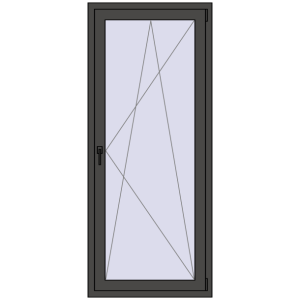 Buy Balcony doors 800x1900 mm BALCONY DOOR REHAU EURO 60 BASALT_GREY two-sided