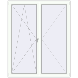 Buy Balcony doors 1800x2200 mm BALCONY DOOR REHAU EURO 70 RAL 9016 Traffic white two-sided