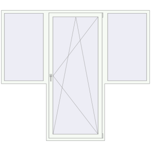 Buy Balcony doors 2500x2200 mm BALCONY DOOR REHAU SYNEGO RAL 9016 Traffic white two-sided