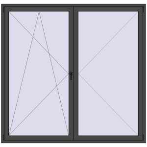 Buy Balcony doors 2180x2100 mm BALCONY DOOR REHAU EURO 70 BASALT_GREY two-sided