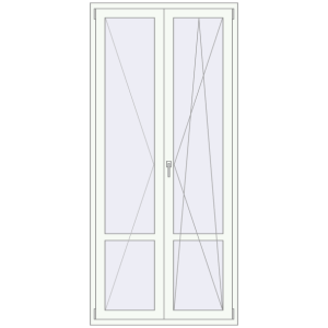 Buy Balcony doors 1100x2400 mm BALCONY DOOR REHAU EURO 70 RAL 9016 Traffic white two-sided